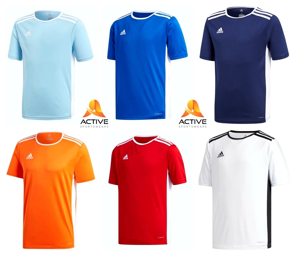 Adidas Entrada 18 Kids Football Jersey Soccer T-Shirt Climalite