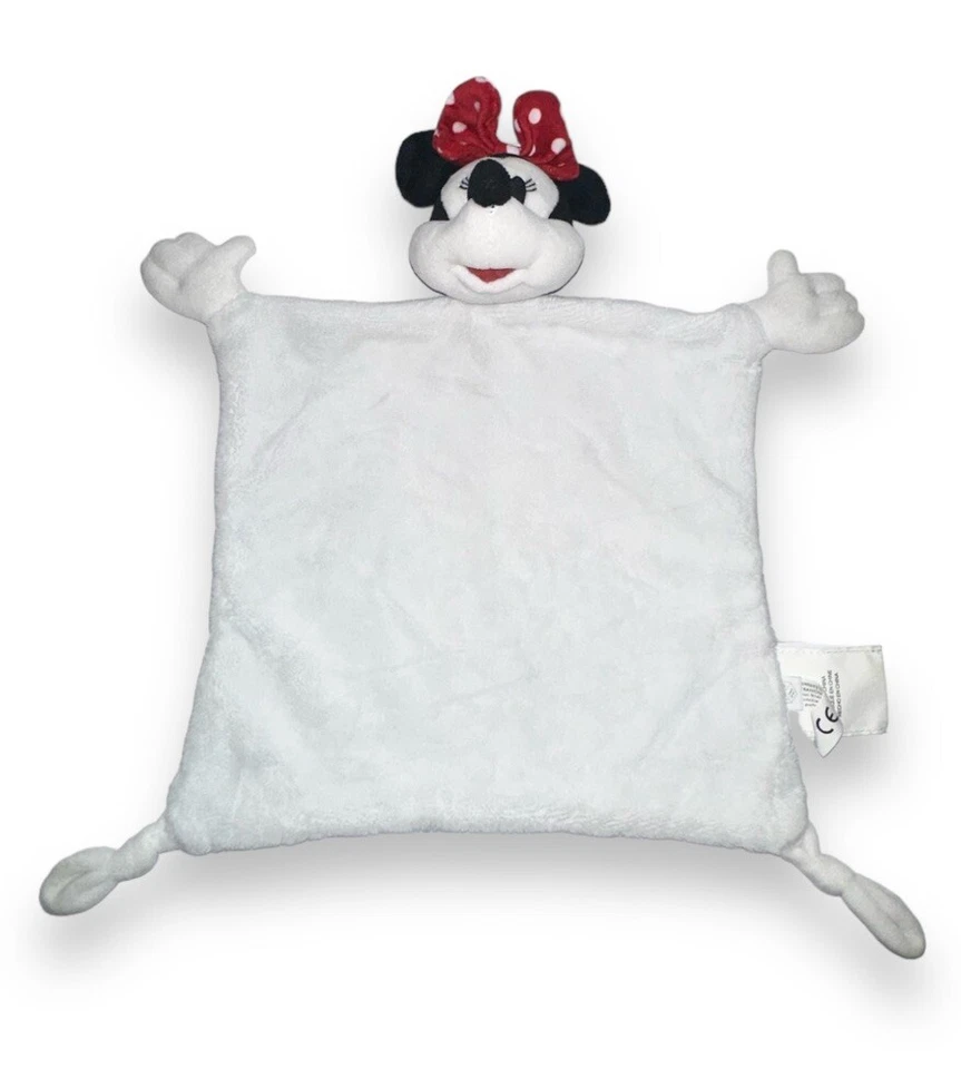 Pottery Barn Kids Minnie Mouse Security Blanket Lovey Toy Fleece 12x12 Red Bow - Image 3 of 3