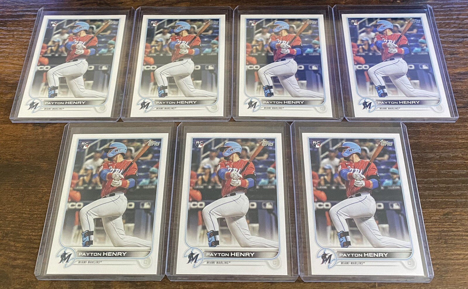 Payton Henry 2022 Topps Series 2 Rookie RC #611 Miami Marlins Lot (7)