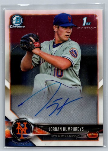 2018 Bowman #CPA-JH Jordan Humphreys Chrome Prospect Autographs