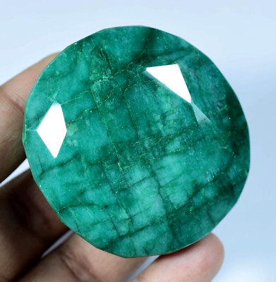 595 Ct Natural Huge Green Emerald Certified Earth-Mined Museum Grade Gemstone