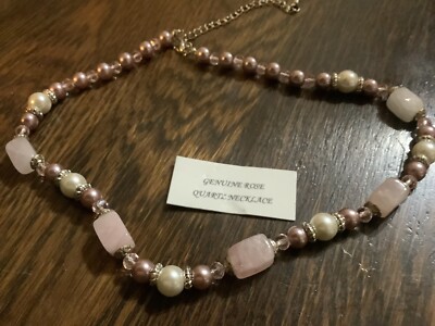 Delicate Rose Quartz Necklace 17 Inches