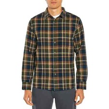 Eddie Bauer Men's Bristol Flannel Shirt Size S Rosin Loden Plaid