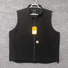 Carhartt Mens Black Rain Defender Softshell Vest 2XL Relaxed Fit OV6439-M NWT