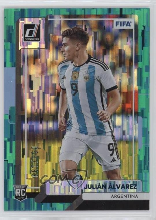 2022-23 Panini Donruss Teal 58/199 Julian Alvarez #8 Rookie RC 0t3i