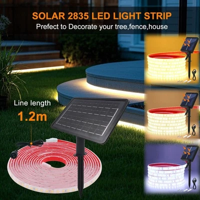 Solar COB LED Streifen Lichtleiste Lichtband Stripe Wasserdicht Schlauch Außen - Bild 1 von 4