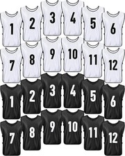 Yahenda 24 Pcs Soccer Scrimmage Practice Vests Reversible Numbered Soccer Team P