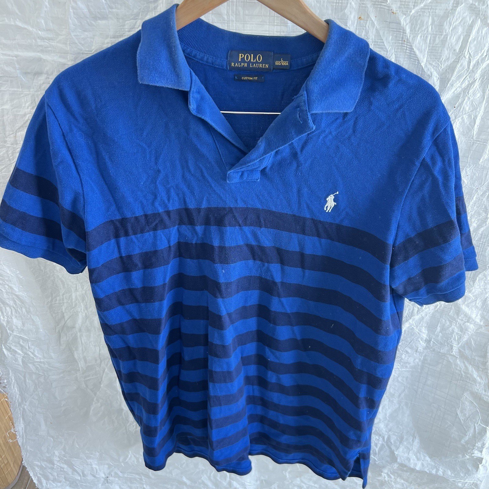 POLO RALPH LAUREN Logo Embroidered  Cotton Knit Polo Top Size L (Custom Fit) thumbnail 3