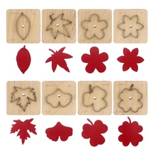 8 Style Leaves Leather Cutting Die Set, Leaf Punch Cutter Embossing Template