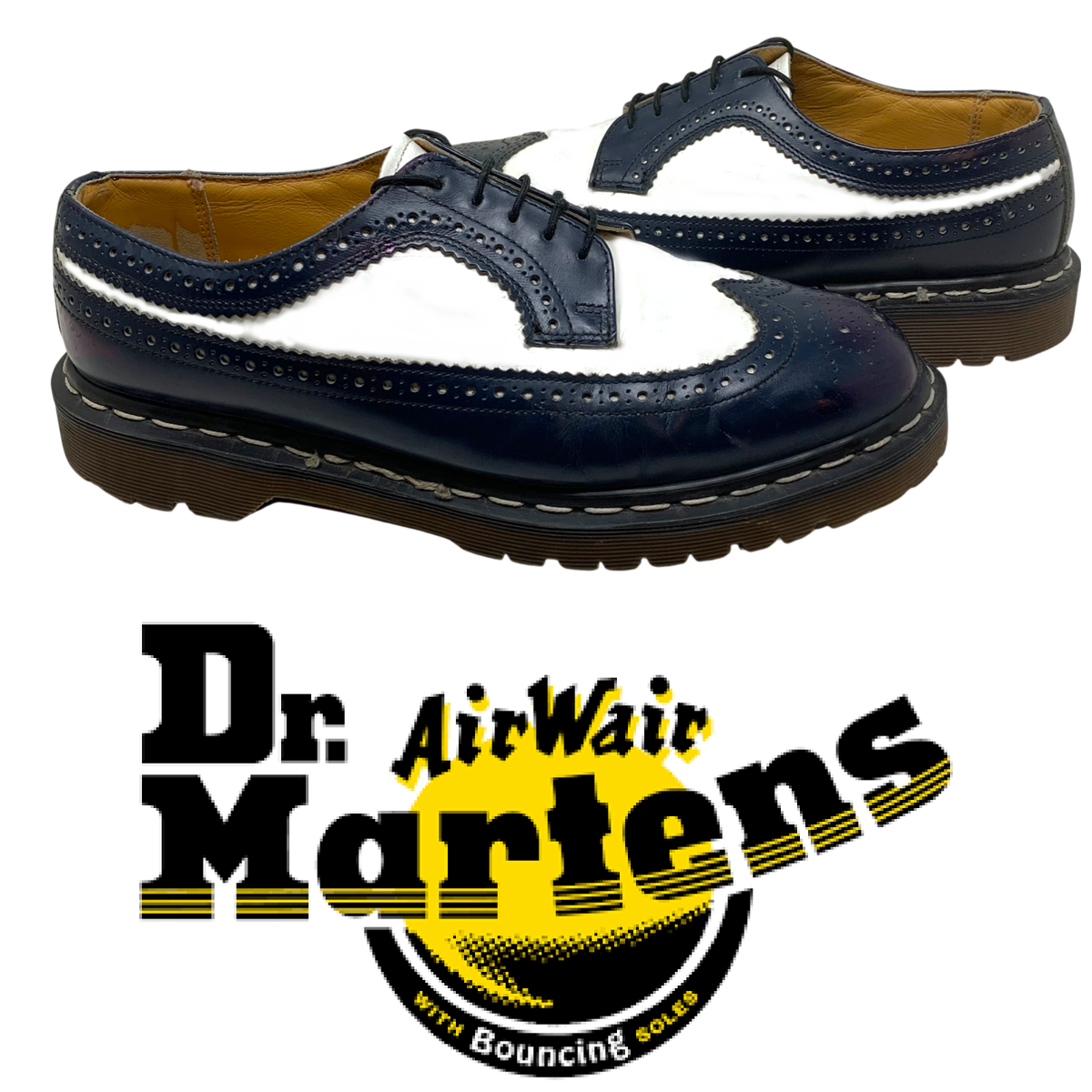 Vintage DR. MARTENS Wingtip 3989 Bex Brogues Navy White  display picture 1