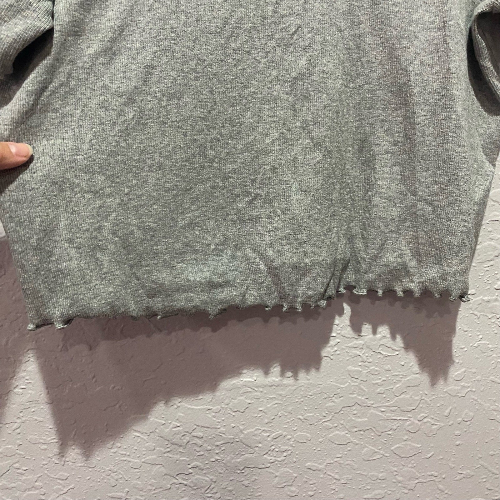 Express Cropped Gray Tee Size Medium - image 3
