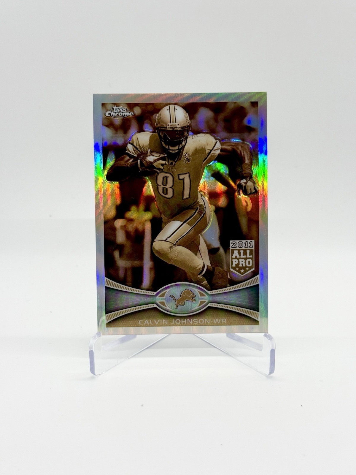 2012 Topps Chrome Calvin Johnson Sepia Refractor /99 Lions