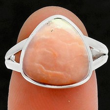 Natural Pink Opal - Australia 925 Sterling Silver Ring s.8 Jewelry R-1002