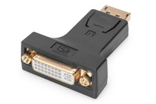Image of DIGITUS DP Male to DVI-I Female DisplayPort Adapter - Black