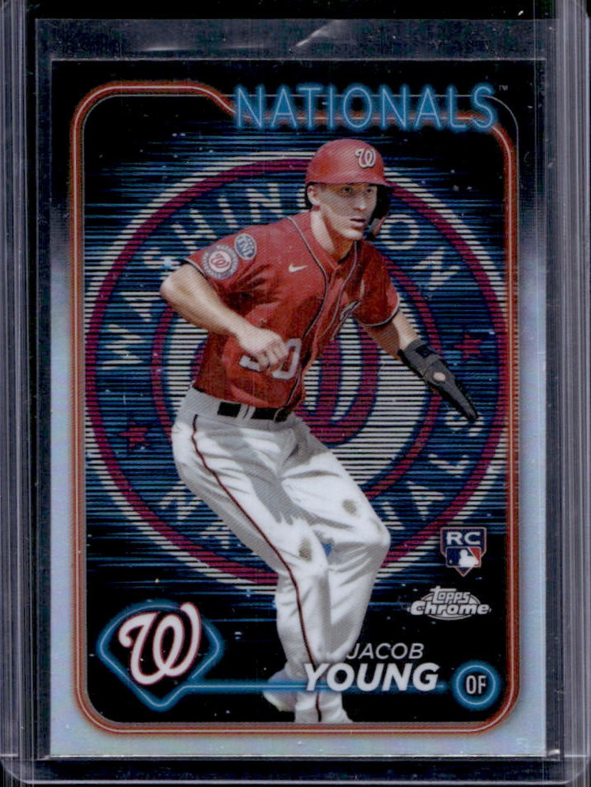 2024 Topps Chrome Jacob Young RC Lightboard Logo Refractor Rookie #264 Nationals