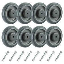 5" Shopping Cart Replacement Wheels Kit 8 Pack, Polyurethane Stepped and Full...