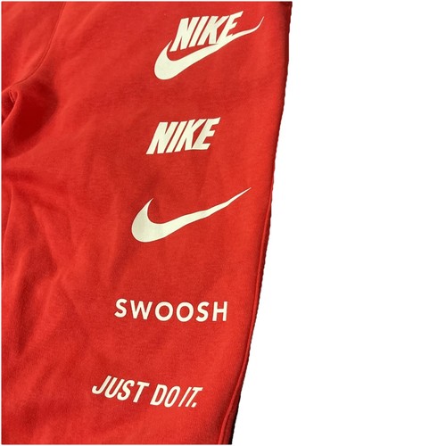 Nike Air Jordan Youth Sweatpants Red Size Large 4 Logos Fleeced Jogger - Picture 3 of 6
