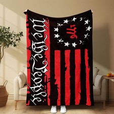 Star and Stripe Pattern Blanket, 1 Count Soft Comfortable Throw Blanket