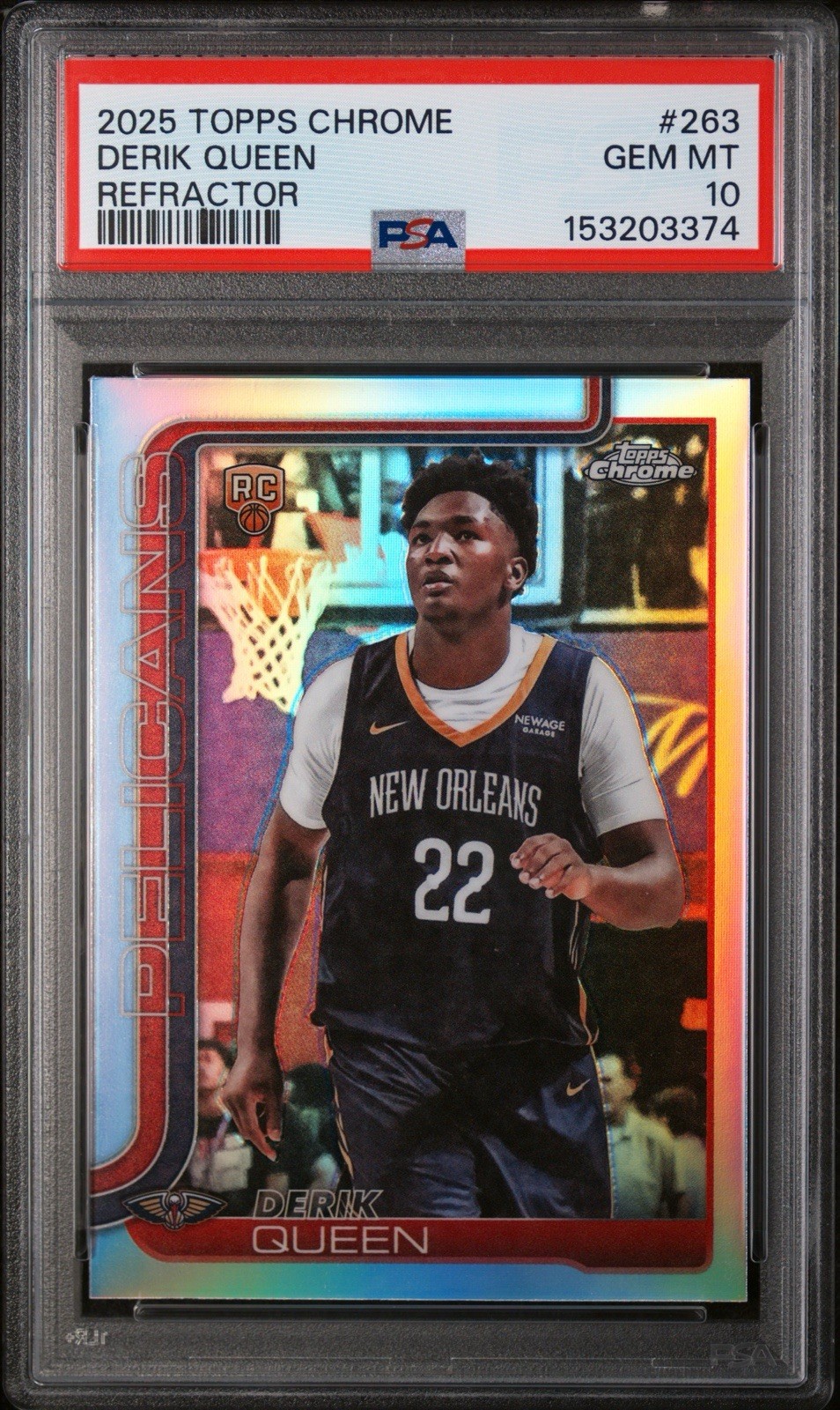 2025-26 Topps Chrome - Derik Queen #263 Refractor (RC) - PSA 10 GEM MT
