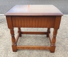 VINTAGE PRIORY OAK SMALL SIDE TABLE WITH DRAWER          FREE UK POSTAGE