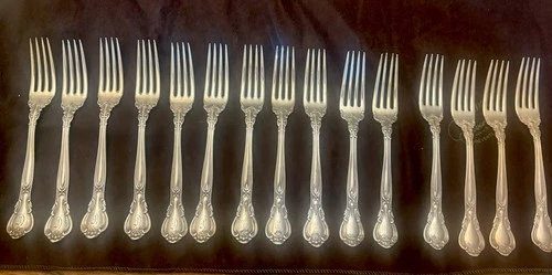15pc Gorham CHANTILLY Sterling Silver Fork Set