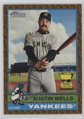 2025 Topps Heritage High Number SP Color of the Year 4/76 Austin Wells #441 0ip8