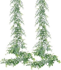 2 Pack Faux Eucalyptus Garland, 12Ft Artificial Vines Fake Hanging Eucalyptus