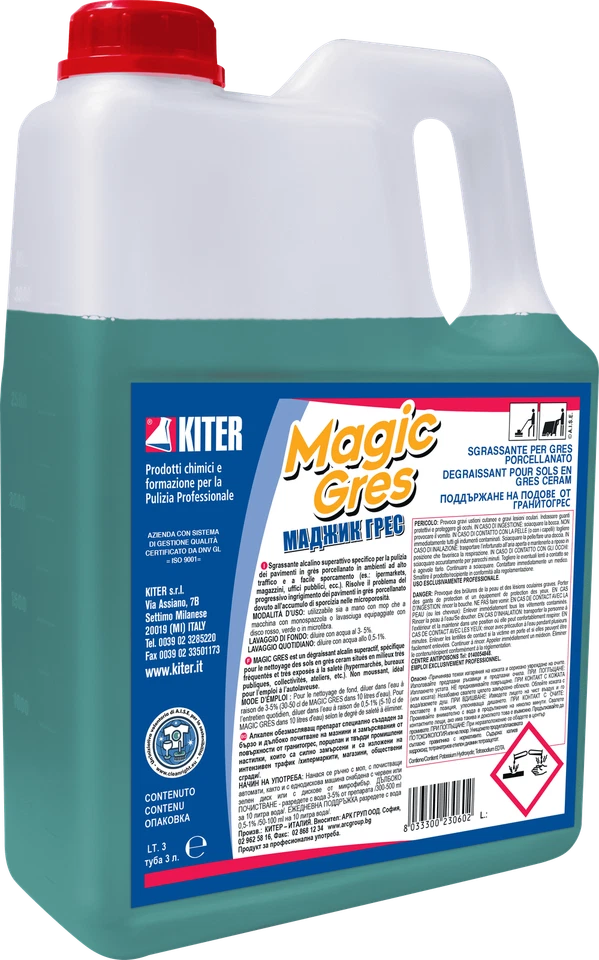 Detergente Sgrassante Pavimenti Microporosi Magic Gres 3 Litri - Kiter
