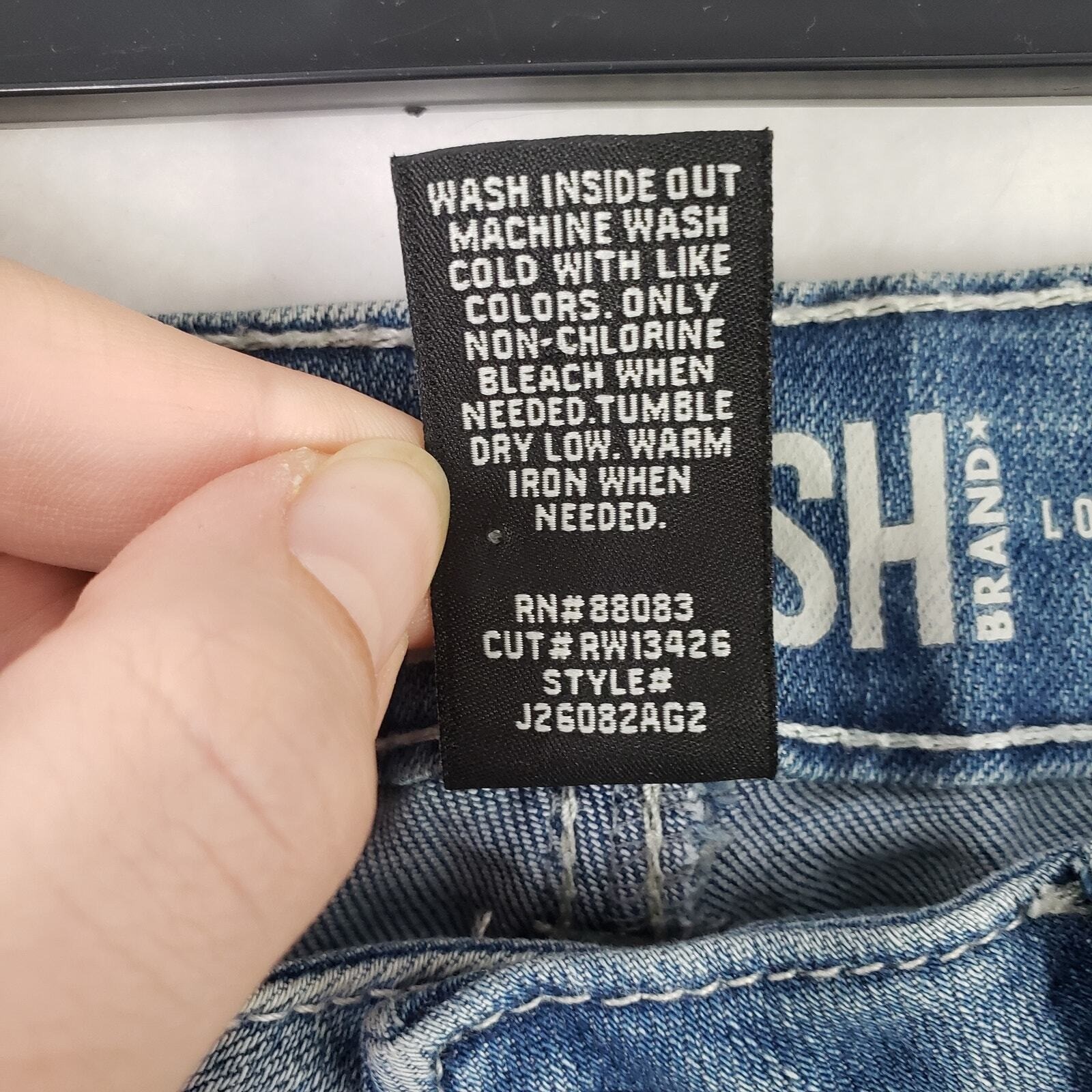 Rewash Real Curve High Rise Distressed Jeans Juniors Sz 7/28 Raw Hem Light Wash