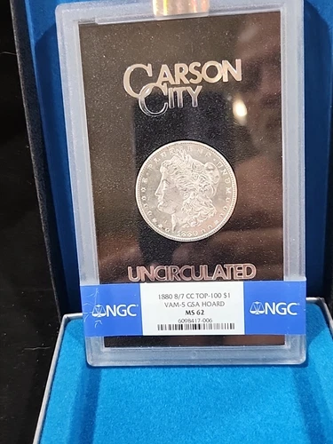 1880-CC GSA Morgan Silver Dollar '8/7' NGC MS62 Blast White Nice Strike Top 100
