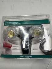Double Handle Bath Faucet With Pop Up Chrome Finish. Bath Room. New