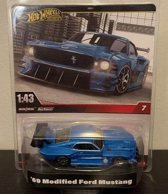 Hot Wheels '69 Modified Ford Mustang Premium 1:43 Metal/Metal Body & Chassis Car