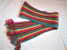 Y2K Brittany Style MoMA Rainbow SCARF Acrylic-Wool Blend Fringed