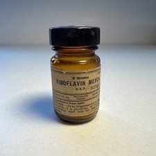 Vintage Merck & Co. Inc. Riboflavin Merck Empty Glass Medicine Bottle
