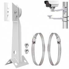 Universal Heavy Duty Metal Corner Pole Mount Bracket Ivory Fits PTZ Camera