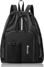Mesh Swim Bag Drawstring Backpack Beach Backpack for Swimming, Pool, Gym, and Wo