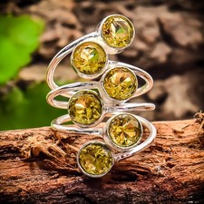Yellow Citrine Gemstone 925 Sterling Silver Gemstone Jewelry Ring All Size"
