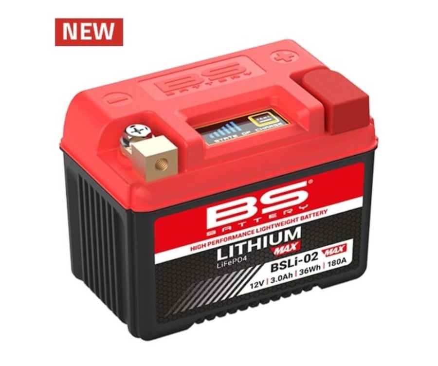Batterie lithium-ion BS Battery BSLI-02 Max pour moto et scooter 12V