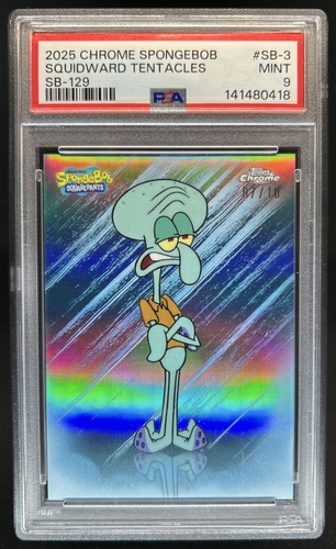 2025 Topps Chrome SpongeBob Squarepants Squidward Tentacles SB 129 #/10 PSA 9