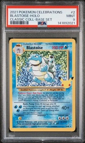 PSA 9 BLASTOISE 2 CELEBRATIONS CLASSIC COLLECTION HOLO MINT BM