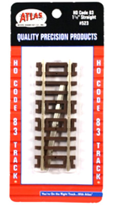 Atlas #523   1-1/2'' (1.5'') Straight Track (4 sections) HO Scale - Code 83 Rails