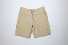 Vintage Ralph Lauren Mens 34 Distressed Above Knee Silk Linen Chino Shorts Beige