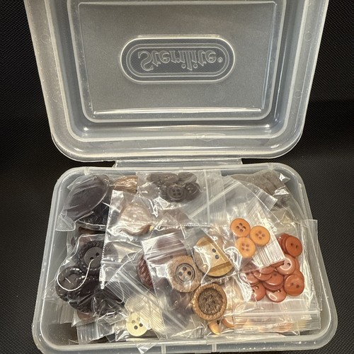 Gran Lote Marrón Mezclado Vintage y Botones Nuevos 1+lbs. Costura artesanal de colección - Imagen 1 de 7