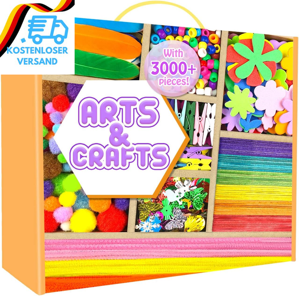 3000 StüCk Bastelset Kinder, Basteln Bastelkoffer Kinder, Diy Bastelmaterial, Pf-image
