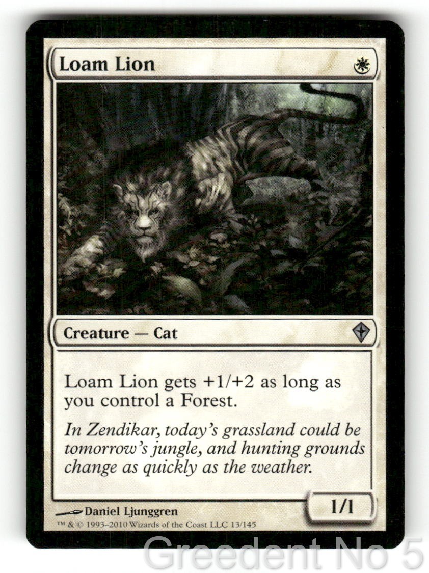 Loam Lion 13 Uncommon Worldwake Magic: The Gathering Moderately Played