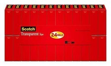 Scotch Transparent Tape, 3/4 in x 1000 in, 24 Boxes/Pack 600K24 