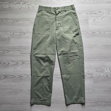 OG 507 Military Baker Pants Olive Green 34x31 Army Trousers Sateen Cotton 70s