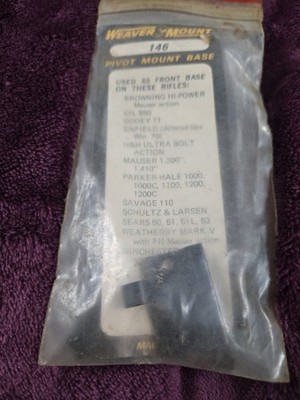 Weaver Pivot Mount Base Model #146 New Old Stock