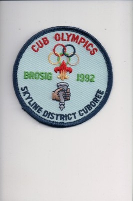 1992 Skyline Distrrict Cuboree Cub Olympics patch