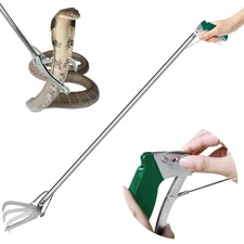 IC ICLOVER 47 Inch Extra Heavy Duty Snake Tongs, Standard Reptile Snake Grabb...